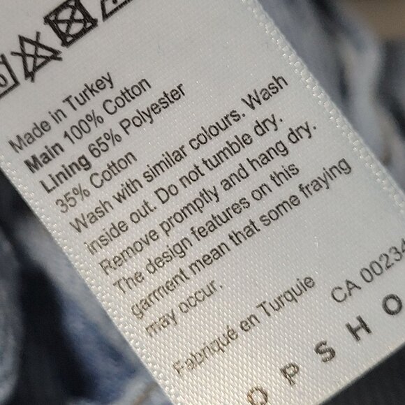 Topshop Jeans Womens Size 26 Button Fly Straight Leg High Rise Light Wash Denim - Picture 6 of 7